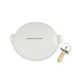 Mud Pie 4801025 - Piedra para pizza (talla única), color blanco