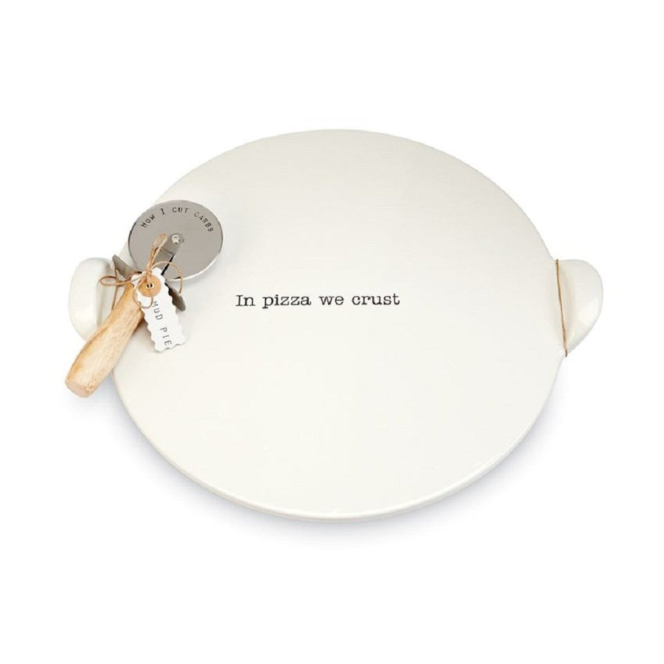 Mud Pie 4801025 - Piedra para pizza (talla única), color blanco