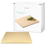 Navaris piedra para pizza de cordierita - Piedra de horno para pizza pan pasteles de 38x30x1.5CM - Plato rectangular para grill en beige tamaño XL