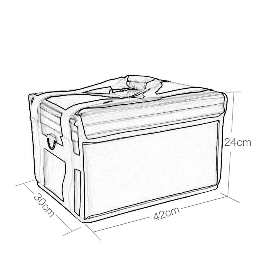 Bolsa de pizza de 25 litros, Incubadora de papel de aluminio a prueba de agua, Paquete para calentar el almuerzo, Paquete de aislamiento para llevar, 5 colores disponibles, Tamaño: 16.5in × 11.8in × 9