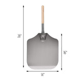 Kitchen Supply Pala de aluminio con mango de madera para pizza, Plateado, 1
