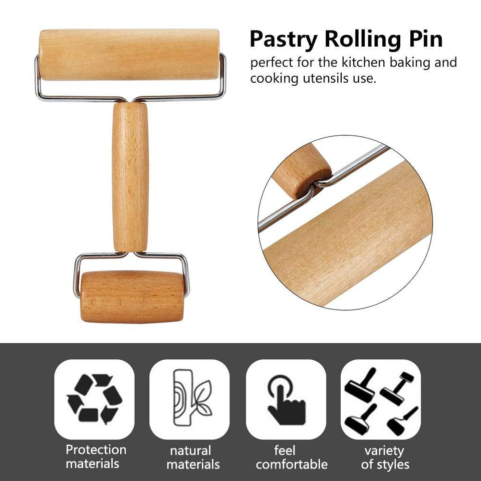 Rodillo de madera para repostería y pizza, utensilios de cocina, estilo2, 1