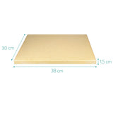 Navaris piedra para pizza de cordierita - Piedra de horno para pizza pan pasteles de 38x30x1.5CM - Plato rectangular para grill en beige tamaño XL