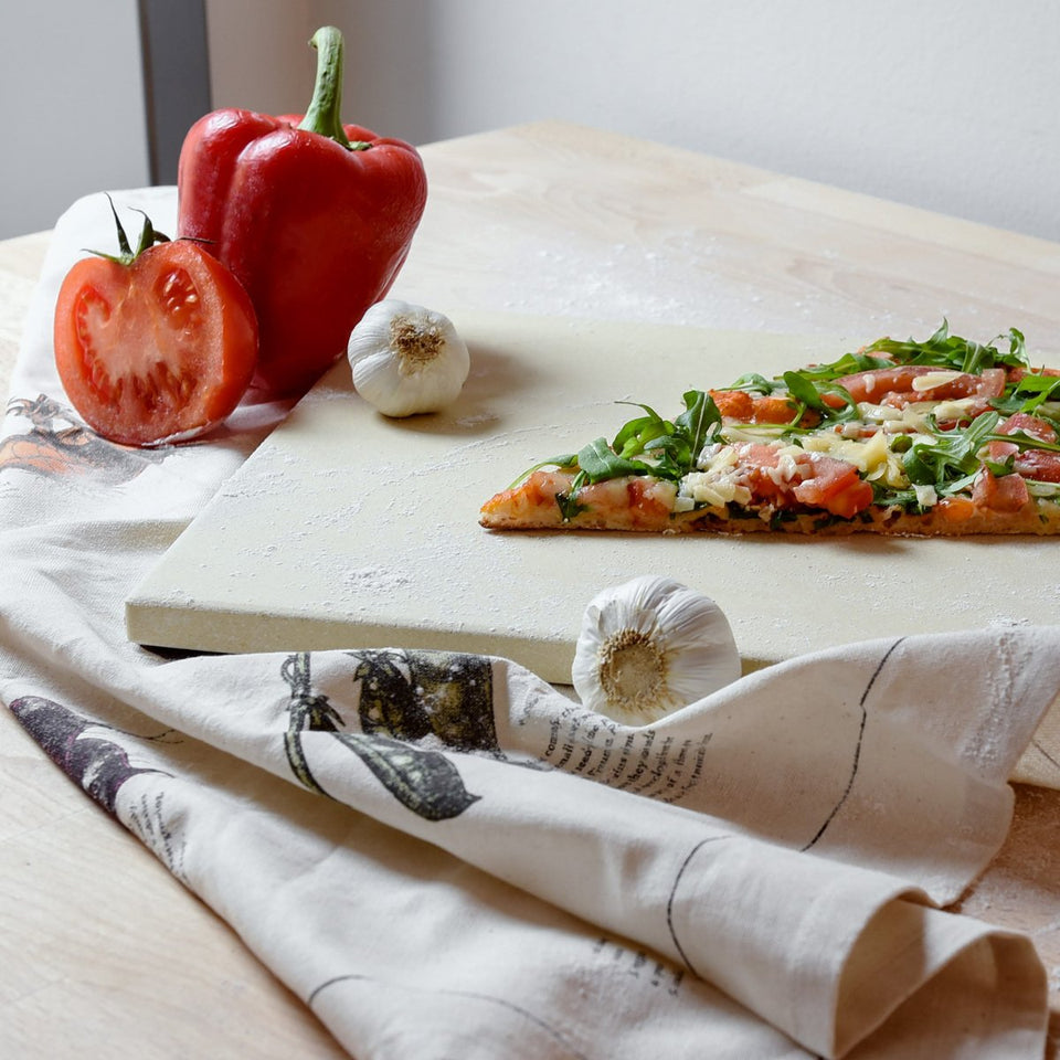 Navaris piedra para pizza de cordierita - Piedra de horno para pizza pan pasteles de 38x30x1.5CM - Plato rectangular para grill en beige tamaño XL