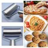 Rodillo de acero inoxidable para repostería y pizza, doble masa, para hornear pizza, utensilios de cocina de metal, mejor para fondant, masa de pastel, galletas.