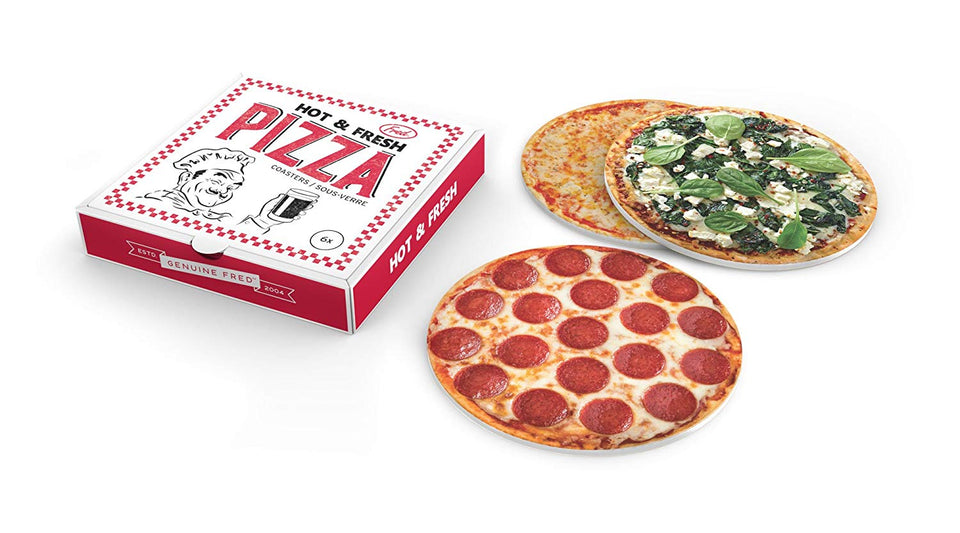 Fred 5228954 - Posavasos de pizza para bebidas, varios colores