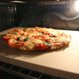 Navaris piedra para pizza de cordierita - Piedra de horno para pizza pan pasteles de 38x30x1.5CM - Plato rectangular para grill en beige tamaño XL