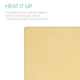 Navaris piedra para pizza de cordierita - Piedra de horno para pizza pan pasteles de 38x30x1.5CM - Plato rectangular para grill en beige tamaño XL