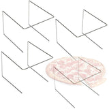 MyGift - Bandeja de pizza de metal plateada con expositor de mesa, juego de 4