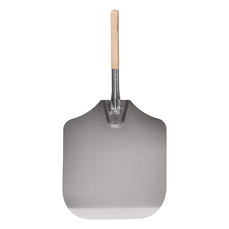 Kitchen Supply Pala de aluminio con mango de madera para pizza, Plateado, 1