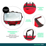 Rachael Ray Chillout Bolsa aislante, bolsa enfriadora para compras de alimentos, transporte de alimentos fríos y calientes, portones traseros, camping, playa, reutilizable, Rojo, Una talla, 1
