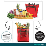 Rachael Ray Chillout Bolsa aislante, bolsa enfriadora para compras de alimentos, transporte de alimentos fríos y calientes, portones traseros, camping, playa, reutilizable, Rojo, Una talla, 1